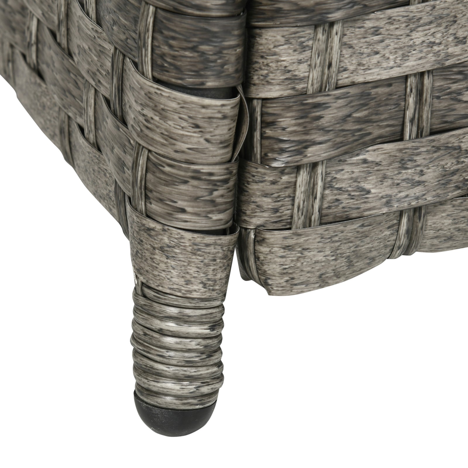 7 Pieces Rattan Set W/ Gas Fire Pit Table Grey