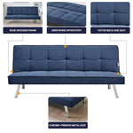 Click Clack Linen Blend Sofa Bed - 3 Seater | Blue