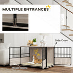 100cm Dog Crate Table W/ Doors, Cushion
