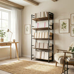 Bookcase Anti-slip Design 5-tier | Rustic Brown