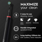 Pro 3 Duo Pack Of Rechargeable Toothbrushes + Travel Case, Black & Pink