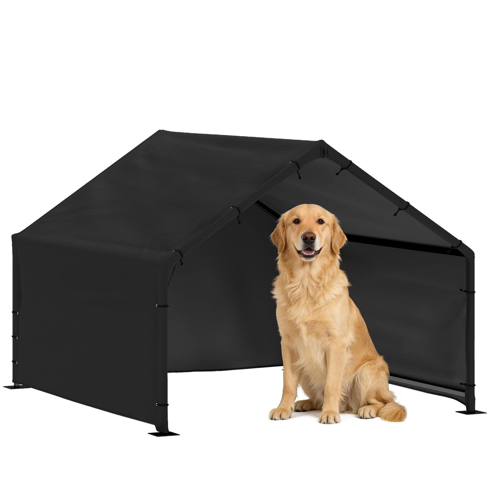 PawHut Outdoor Dog House With Weatherproof Canopy