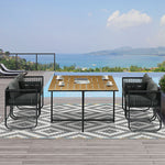 5-pc Rattan Dining Set Cube Space-saving