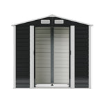 4 x 7ft Outdoor Metal Storage Shed with Foundation Base, Double Sliding Doors, 4 Ventilation Vents, Weatherproof Garden Tool Shed