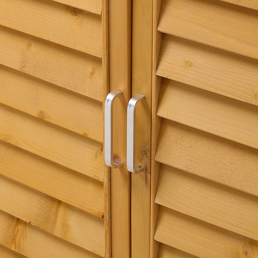 Outdoor Solid Wood Storage Cabinet Garden Tool Shed