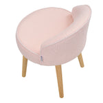 Teddy Fleece Dressing Table Stool With Rubberwood Legs | Pink