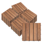 27 Pcs Black Wooden Deck Tiles 30x30 Cm For Patio/deck | Brown