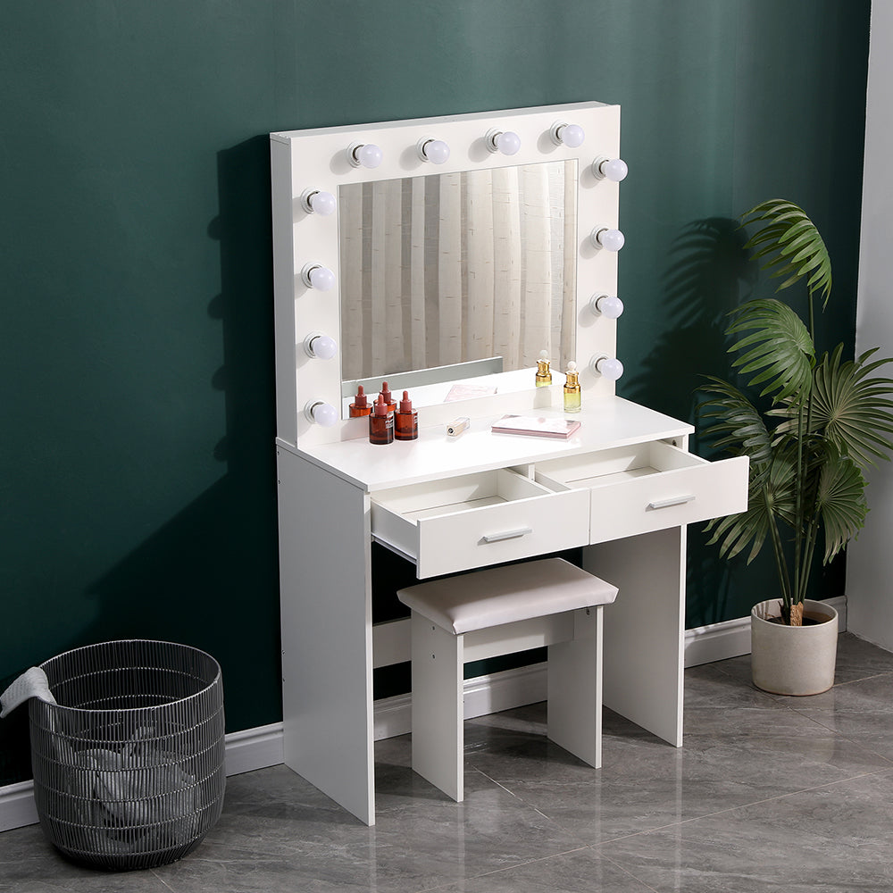 Hollywood Dressing Table Set With Large Lighted Mirror
