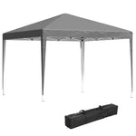 3 X 3m Garden Pop Up Gazebo Height Adjustable Marquee | Gray