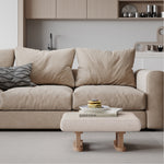 Breeins Linen Upholstered Wooden Legs Footstool