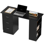HOMCOM Computer Desk W/ Drawers 120 X 49 X 72 Cm Black