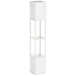 Shelf Floor Lamp With Dual Light For Living Room, Bedroom | One Size | White