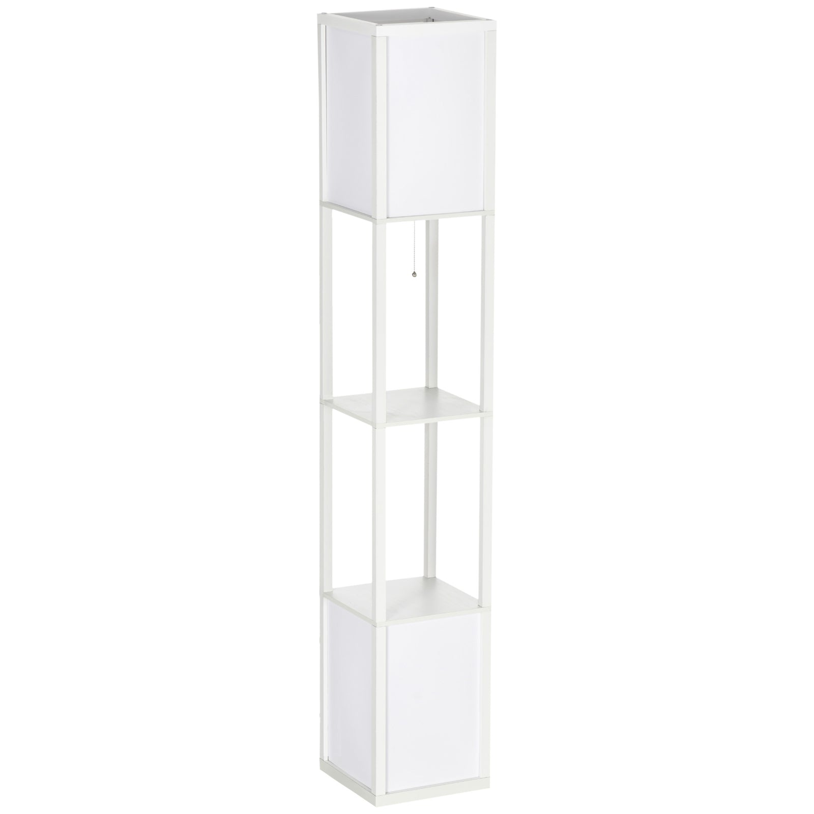 Shelf Floor Lamp With Dual Light For Living Room, Bedroom | One Size | White