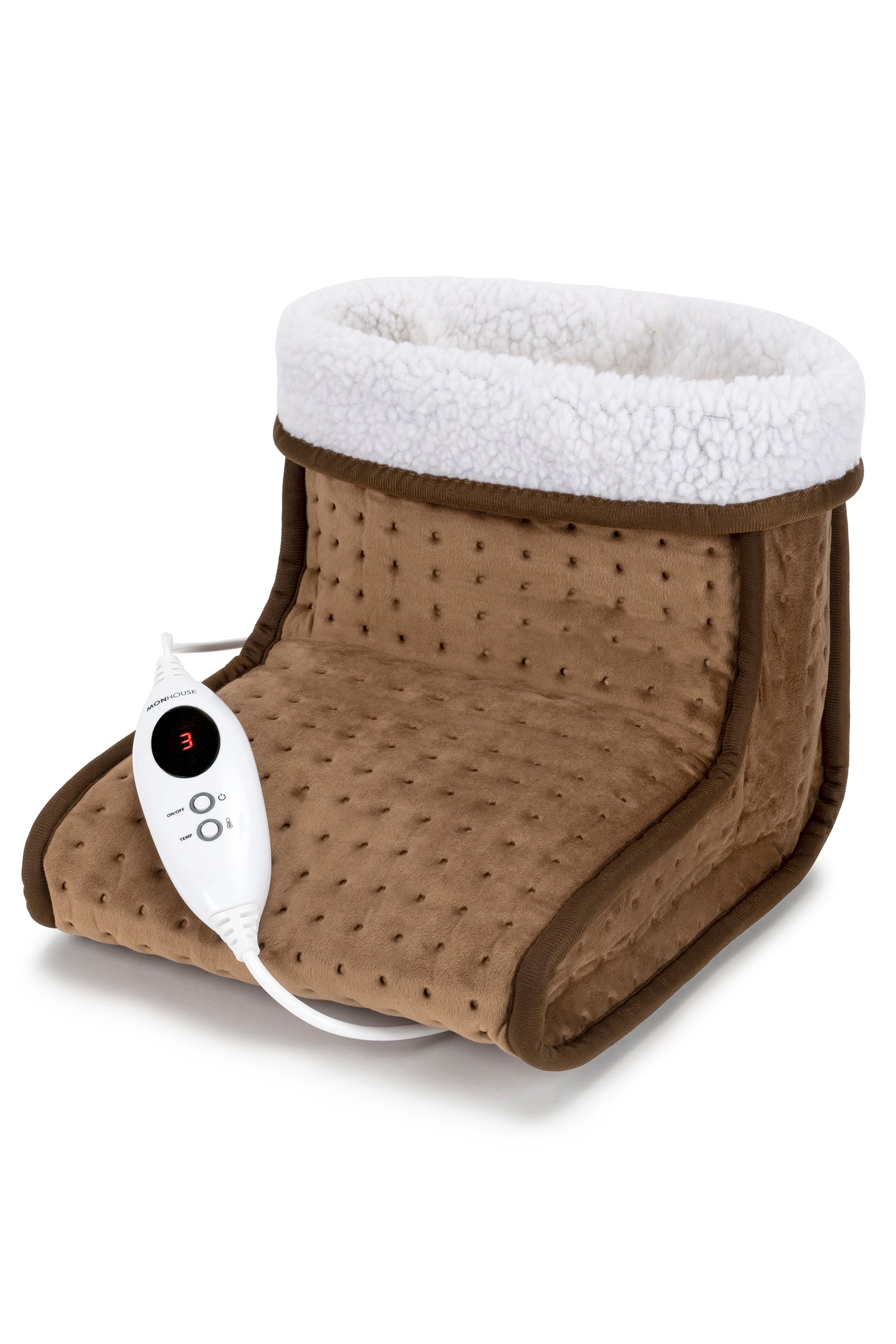 Electric Foot Warmer - Soft And Breathable Heating Pad - Heat Therapy | One Size | Brown