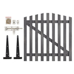 Rustic Wooden Garden Gate With Arched Top Weathered Gray Finish | Large | Grey
