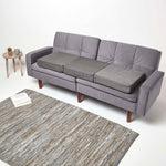 Faux Suede Orthopaedic Foam 3 Seater Booster Cushion | 50cm x 150cm | Grey