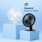 Livivo Compact Desktop Usb Fan 6 Inch Steel Base Cooling Black