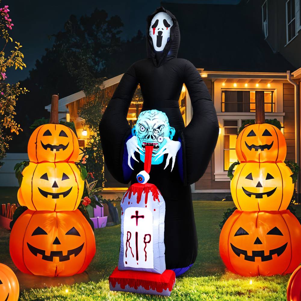 8.9ft Halloween Inflatable Grim Reaper With Built-in Lights