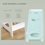 Step Stool Toddler Kitchen Stool With Adjustable Standing Platform | White