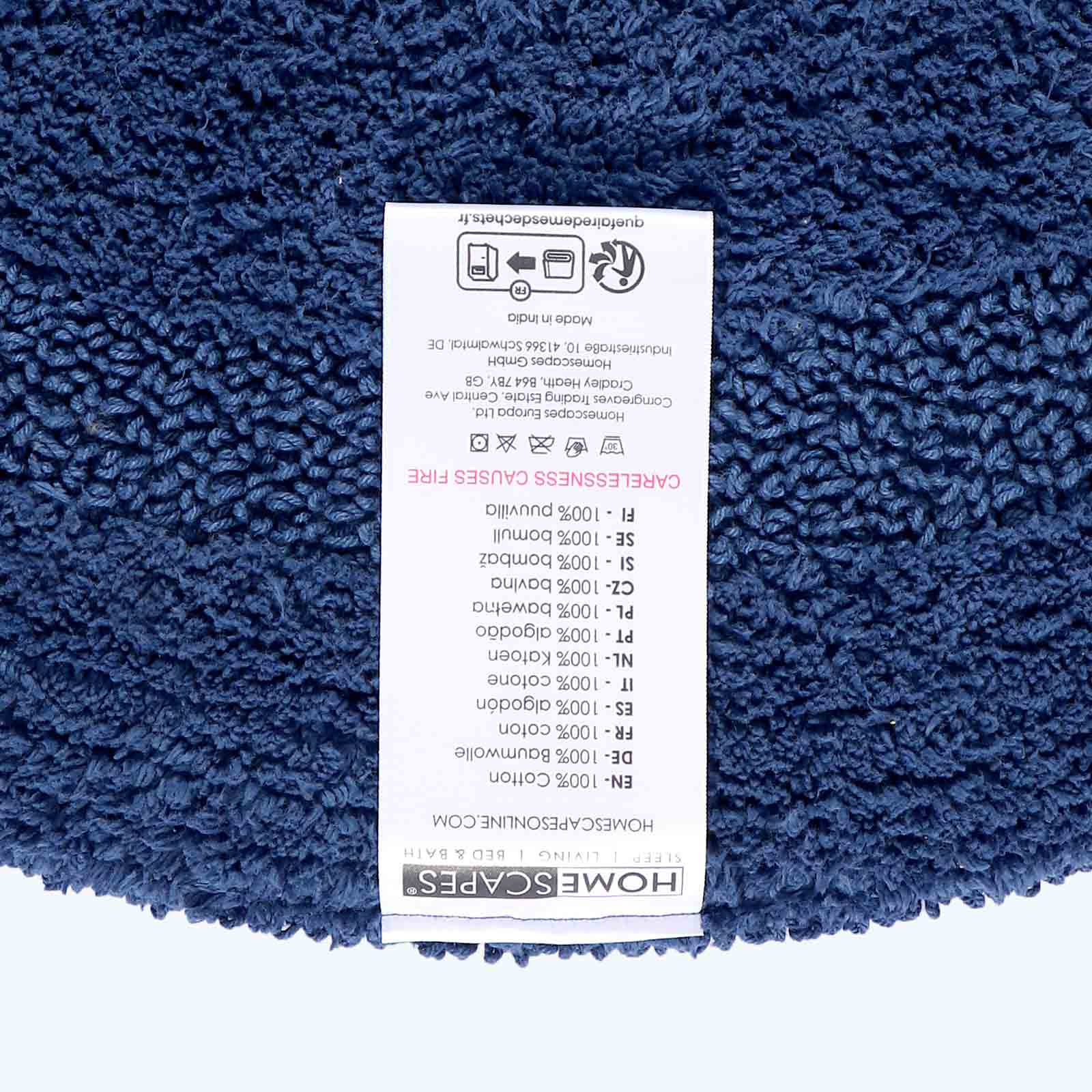 Luxury Reversible Cotton Bath Mat | 80cm | Navy Blue