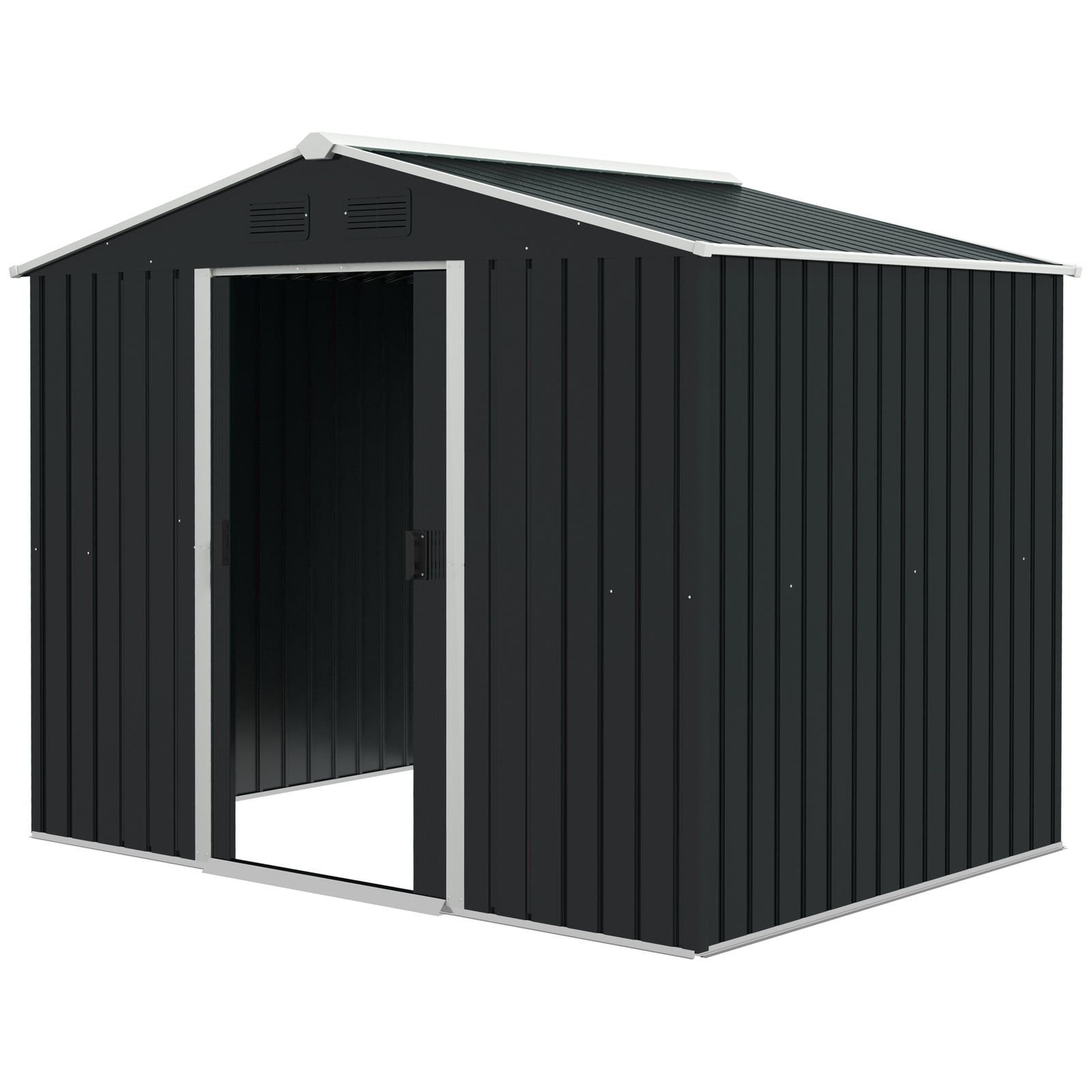 8 X 6ft Garden Storage Shed With Double Sliding Door Outdoor