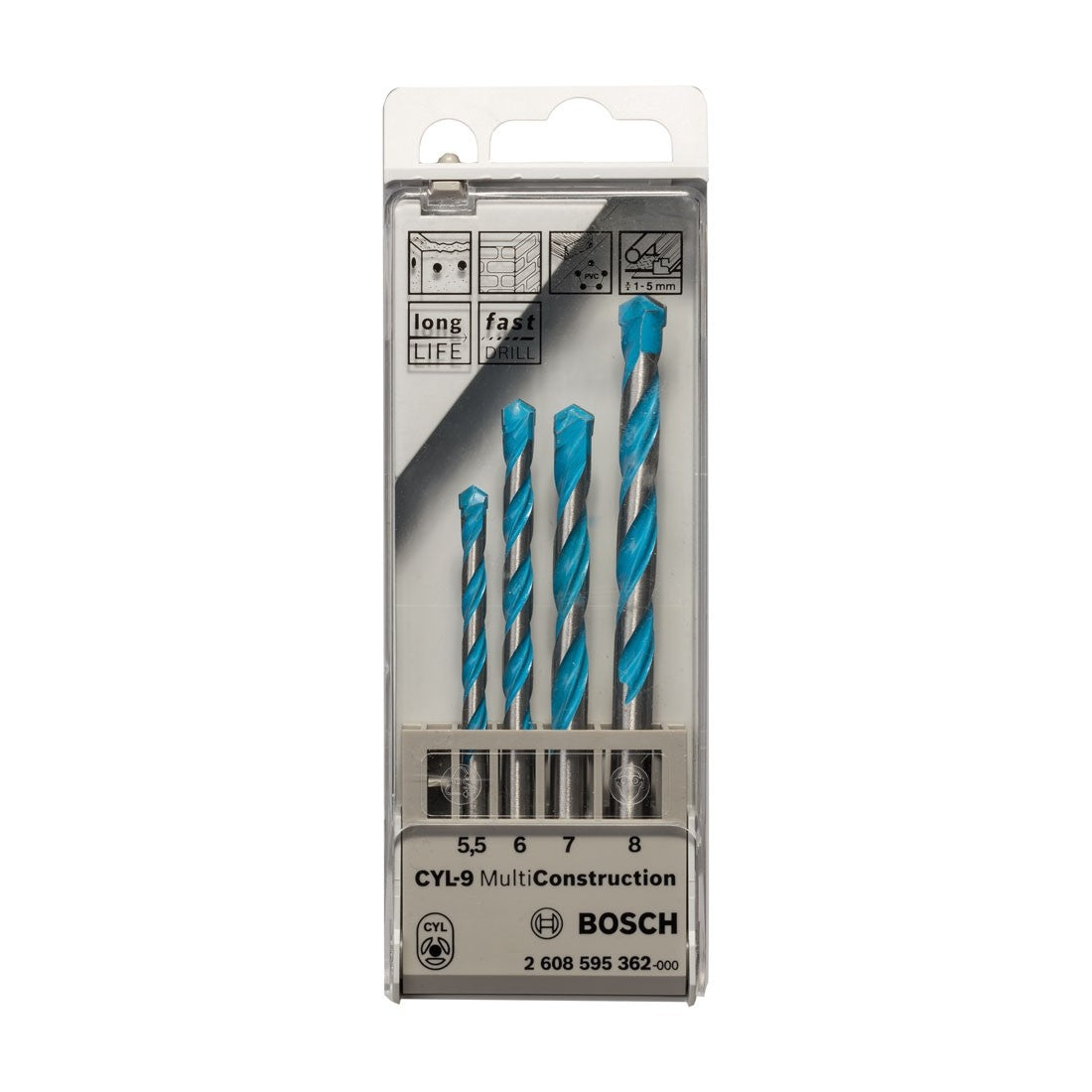 Multi Construction Drill Bit Set (4 Pieces) | One Size | Silver