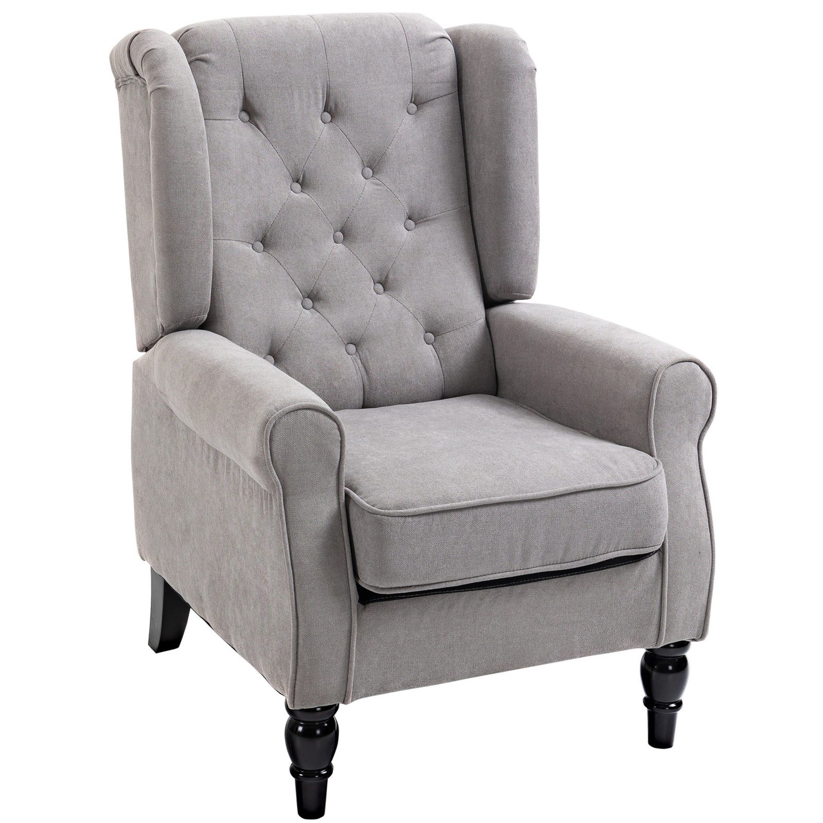 Accent Armchair Home Furniture Retro Tufted Club Wood | One Size | Gray