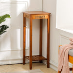 2-tier Bamboo Plant Stand Classic Chinese Style Flower Stand