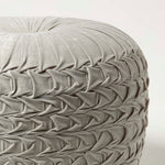 Grace Pleated Velvet Pouffe | 50cm x 35cm | Grey