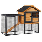Wood-metal Rabbit Hutch Elevated Pet House Outdoor 122 X 63 X 92cm