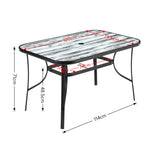 5 Pcs Garden Dining Set Coffee Table With Pe Rattan Chairs with Parasol Hole