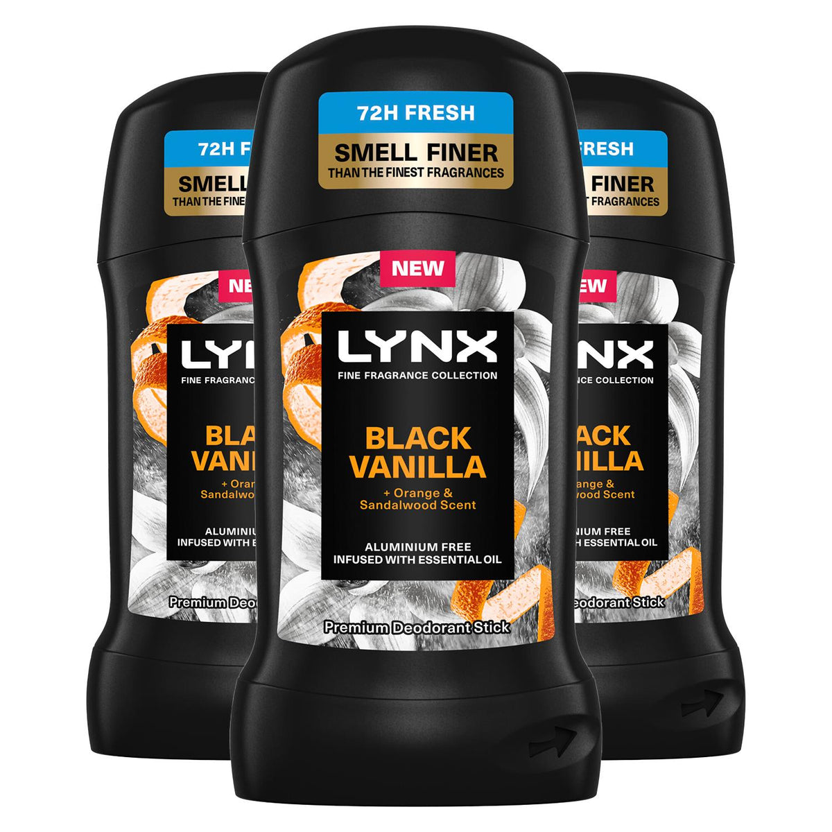 Deodorant Stick Black Vanilla With 72hrs Freshness 50ml, 3 Pack | Set of 3