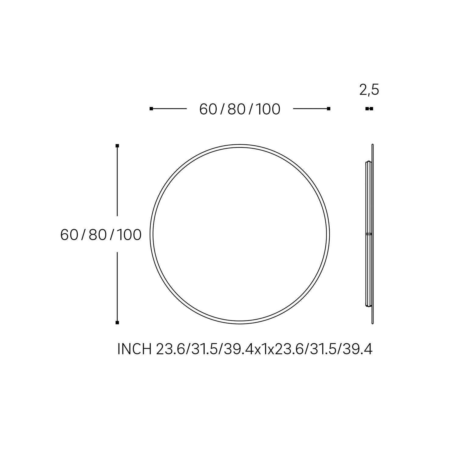Illuminated Bathroom Mirror 100 X 100 Cm, Round