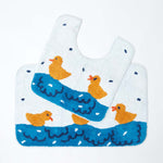 Non Slip 100% Cotton Duck Pond Bath Mat | Bath  Pedestal Set | Blue & White