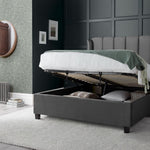 Aurora Velvet Ottoman Bed | King | Grey
