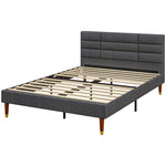 Single/double/king Upholstered Bed Frame With Wooden Slat | Double