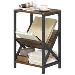 HOMCOM Narrow Side Table, Slim with 3-Tier Storage, 40 x 30 x 61 cm, Oak