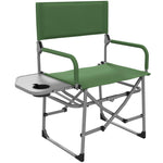 Folding Camping Chair Directors Chair W/table And Cup Holder | Green