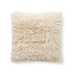 Faux Mongolian Fur Cushion, 40 X 40cm | 40cm x 40cm | Cream