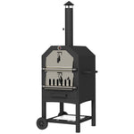 2-in-1 Pizza Oven, 3-tier, Rain Cover, Chimney | Black