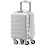 40x20x25cm Cabin Carry-on Suitcase - Lightweight, Durable, 4-wheel Luggage - 100+ Airlines Approved | Cabin | Silver