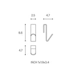 Towel Hook, Robe Hook Coat Hook 2 Pcs Matt Black, Architect S+ Collection