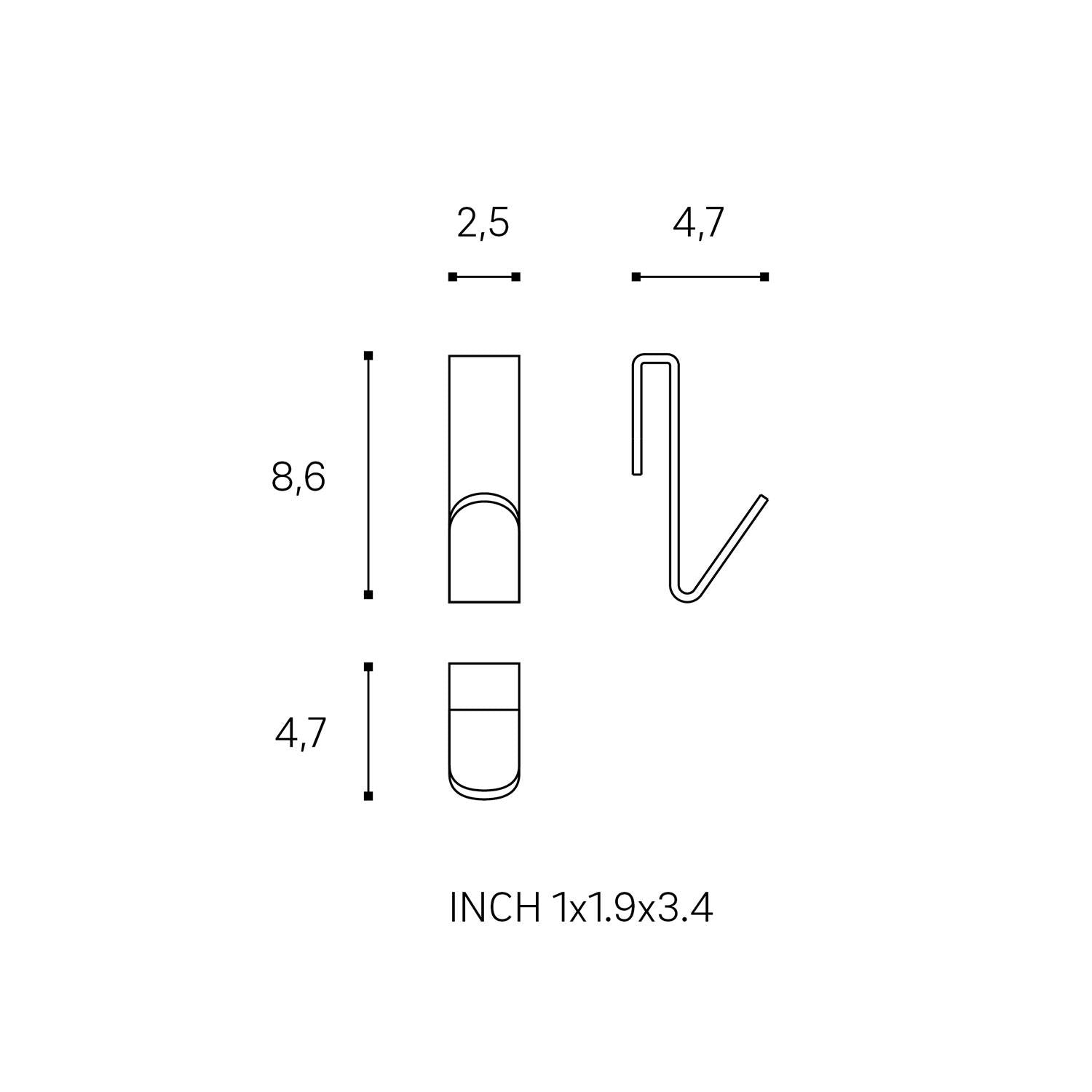 Towel Hook, Robe Hook Coat Hook 2 Pcs Matt Black, Architect S+ Collection