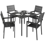Outsunny 5 Pieces Garden Dining Set, Outdoor Furniture With Hdpe Table