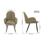 Breeins Set Of 2 Modern Linen Upholstered Dining Chairs