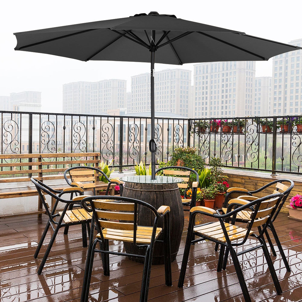 3m Large Rotating Patio Parasol For Outdoor Sunshade And Rain