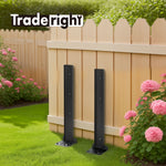 Fence Post Repair Stakes Kit Powder-coated Metal Garden Fence Support | Black
