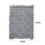 Chunky Knit Throw Blanket – Handwoven Soft Thick Yarn Blanket For Couch, Bed | Large | Grey