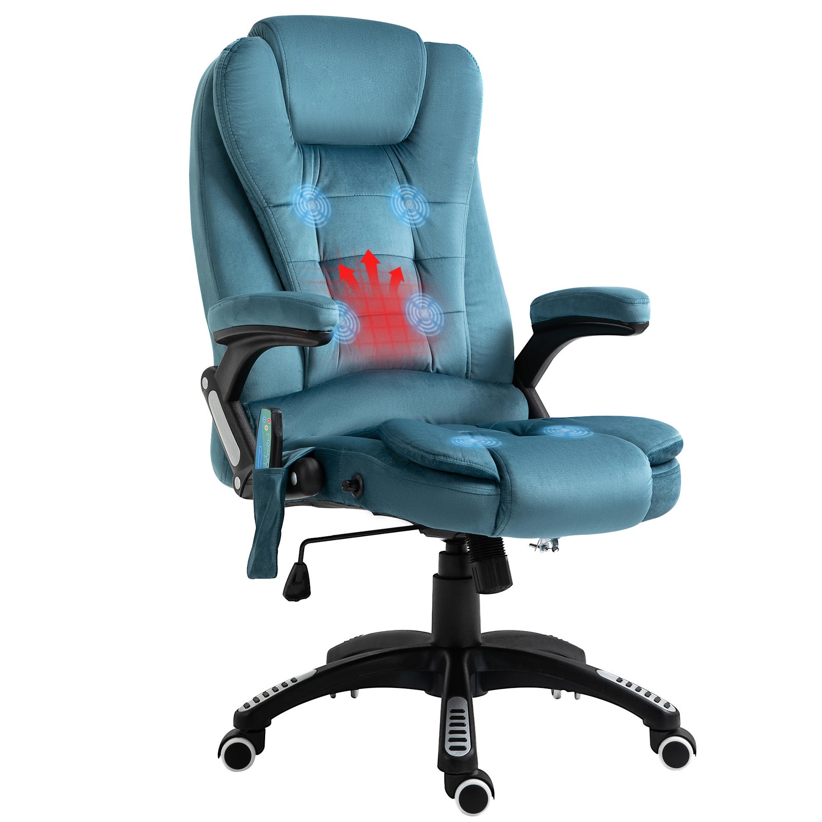 Reclining Chair Heating Massage 6-point | Blue