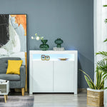 Modern High Gloss Rgb Led Cabinet Cupboard Console | One Size | White